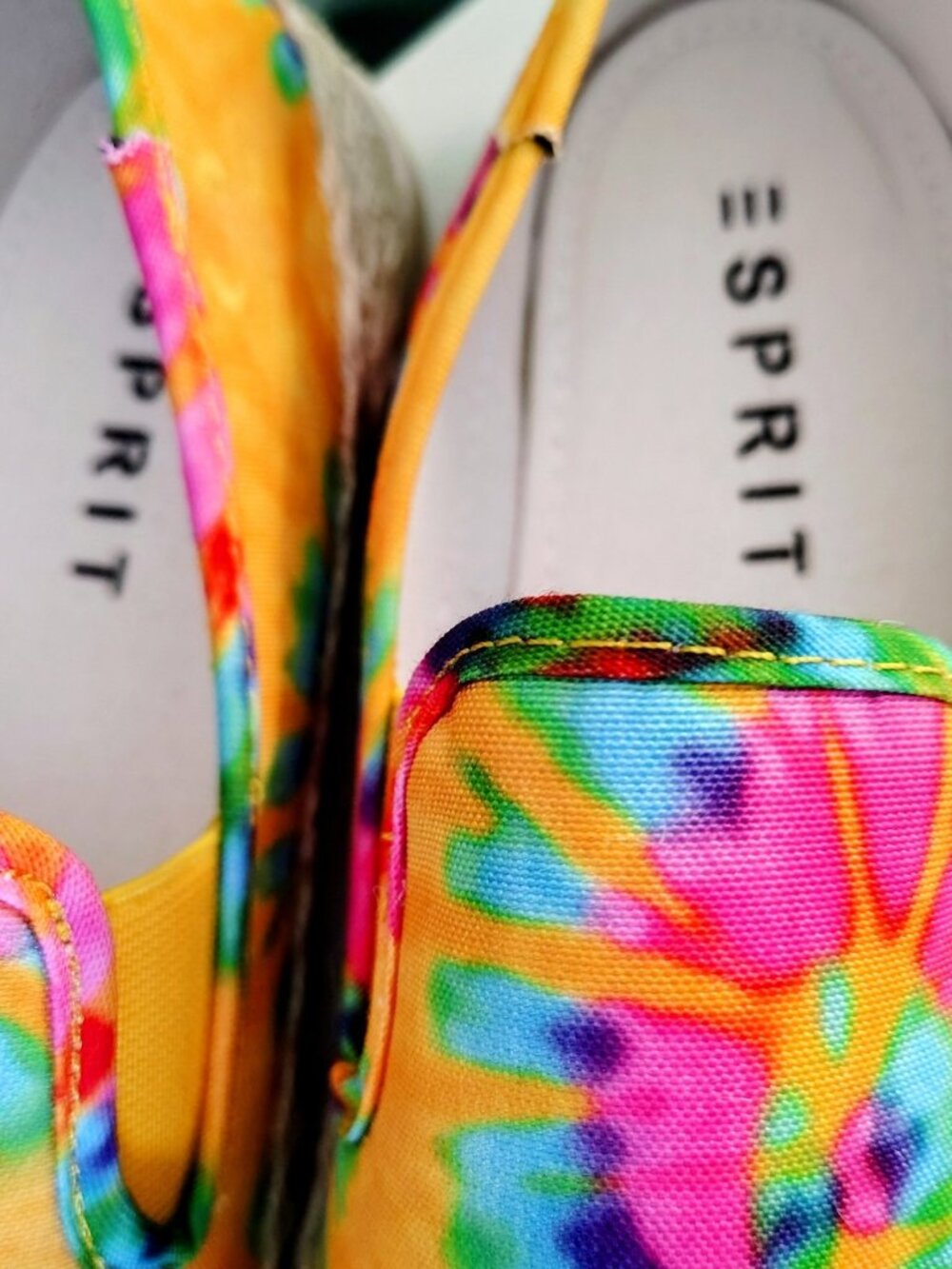 NIB Espirit Erika Yellow Pink Tie-Dye Espadrille Sneakers Womens Shoes Size 8 - Picture 4 of 14